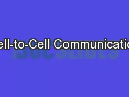 Cell-to-Cell Communication