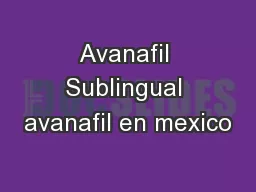 Avanafil Sublingual avanafil en mexico