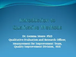 Introduction to  Qualitative Methods