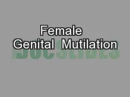 Female  Genital  Mutilation