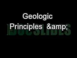 Geologic Principles  &