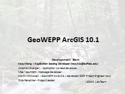 GeoWEPP  ArcGIS 10.1 Development Team
