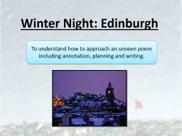 Winter Night: Edinburgh To
