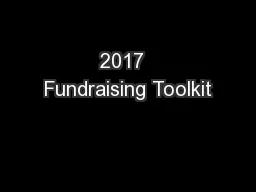2017  Fundraising Toolkit