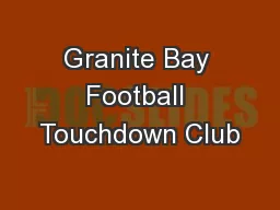 Granite Bay Football Touchdown Club