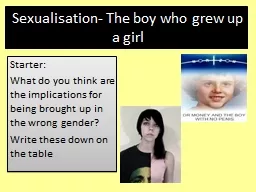Sexualisation- The boy who grew up a girl