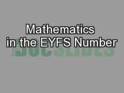 Mathematics in the EYFS Number