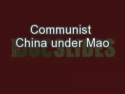Communist China under Mao
