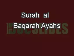 Surah  al  Baqarah Ayahs