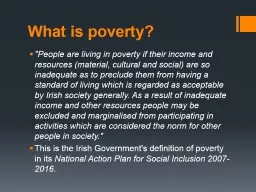 What is poverty? 