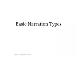 Basic Narration Types English III  || D. Glen Smith, Instructor