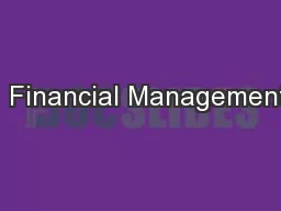 1 Financial Management: