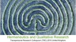 Hermeneutics and Qualitative Research