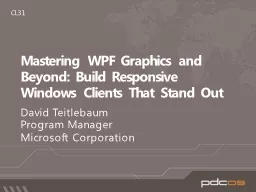 Mastering WPF Graphics and Beyond: Build Responsive Windows Clients That Stand Out
