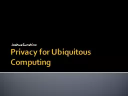 Privacy for Ubiquitous Computing