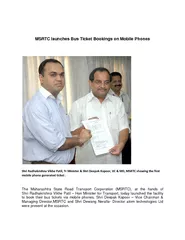 MSRTC launches Bus Ticket Bookings on Mobile Phones Th