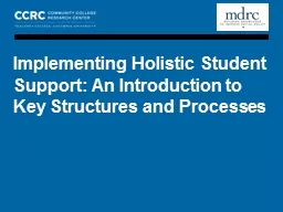 Implementing  Holistic Student Support:
