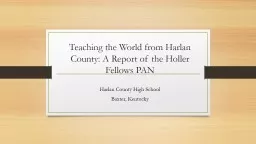 Teaching the World from Harlan County: A Report of the Holler Fellows PAN