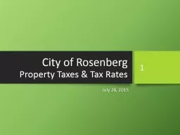 City of Rosenberg Property Taxes & Tax Rates