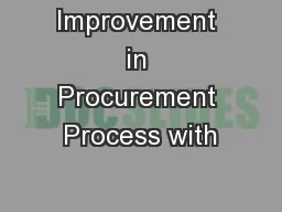 Improvement in Procurement Process with