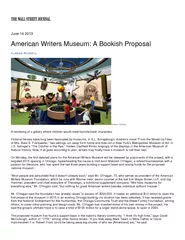 Ju ne   American Writers Museum A Bookish Proposal By