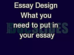Essay Design What you need to put in your essay