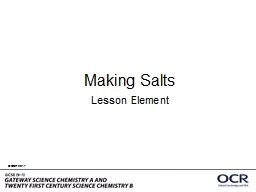 Making Salts Lesson Element