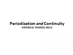 Periodization   and  Continuity