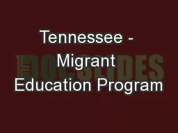 Tennessee - Migrant Education Program