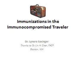 Immunizations in the  Immunocompromised