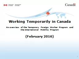 Working Temporarily in Canada