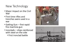New Technology Major impact on the Civil War