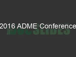 2016 ADME Conference