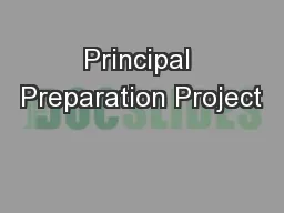 Principal Preparation Project