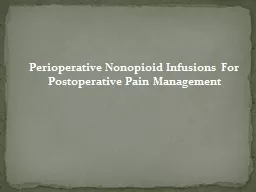 Perioperative  Nonopioid