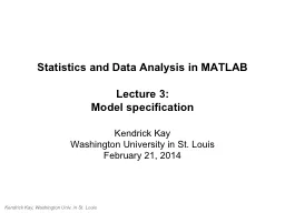 Statistics and Data Analysis in MATLAB