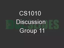 CS1010  Discussion Group 11