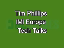 Tim Phillips IMI Europe Tech Talks
