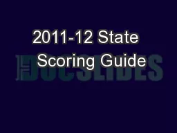 2011-12 State  Scoring Guide