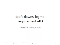draft-dawes-logme-requirements-03