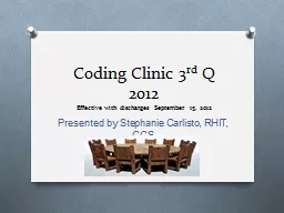 Coding Clinic 3 rd  Q 2012