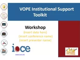 VOPE Institutional Support Toolkit