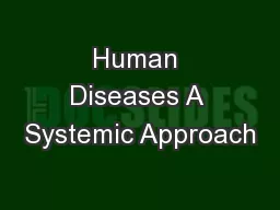 Human Diseases A Systemic Approach