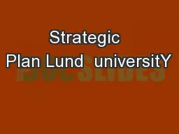 Strategic  Plan Lund  universitY