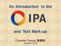An Introduction to the and Text Mark-up