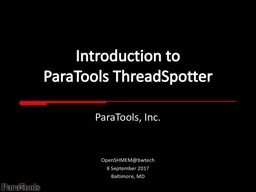 Introduction to  ParaTools 