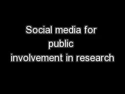 Social media for public involvement in research