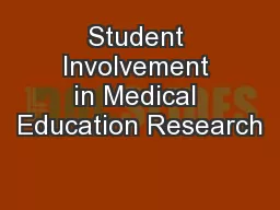 Student Involvement in Medical Education Research