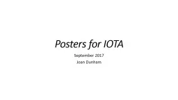 Posters for IOTA September 2017