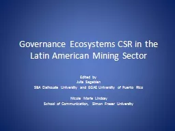 Governance Ecosystems CSR in the Latin American Mining Sector